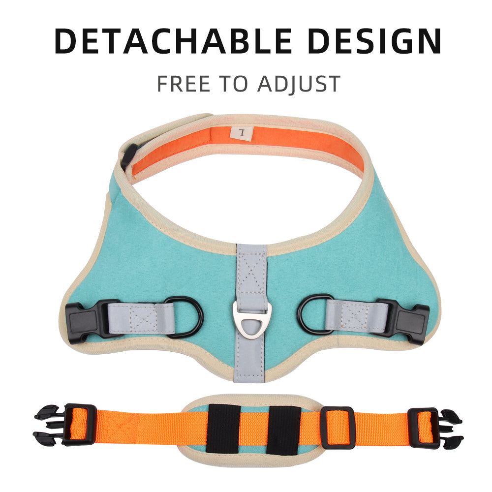 Suede Saddle Pet Harness & Leash