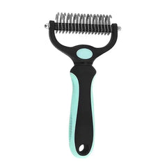 2-Sided Undercoat Rake for Dogs and Cats: Controls Hair Like a Pro (Aqua Green)
