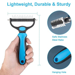 2-Sided Undercoat Rake for Dogs and Cats: Manages Hair Like a Pro