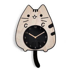 3D Wooden Cartoon Cats Wall Clock Beautiful