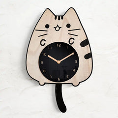 3D Wooden Cat Wall Clock: Perfect Decorative Clock for Cat Lovers