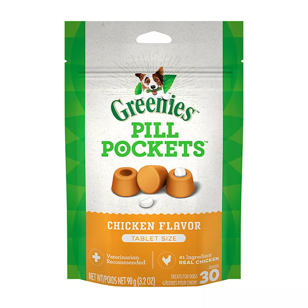 Greenies Pill Pockets Natural Adult Dog Treats Tablet Size Chicken Flavour