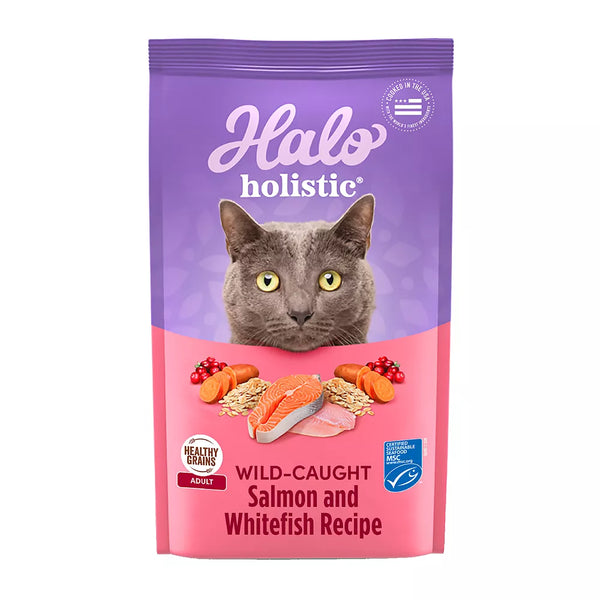 HALO® DreamCoat Adult Cat Food - Natural, Holistic Wild Salmon & Whitefish Recipe