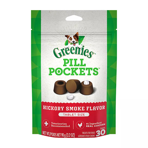 Greenies Pill Pockets Natural Adult Dog Treats Tablet Size Hickory Smoke Flavour