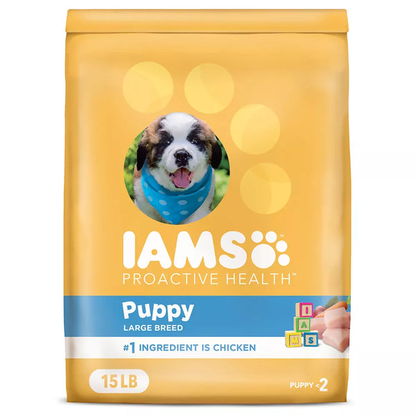 Iams Puppy Large Breed Dry Dog Food Chicken & Whole Grains Recipe