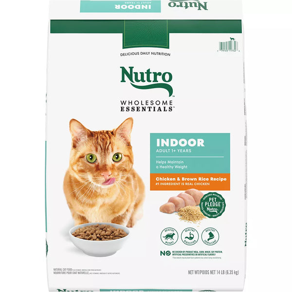 Nutro Wholesome Essentials ™ Indoor Adult Dry Cat Food - Non-GMO, Natural, Chicken & Brown Ric
