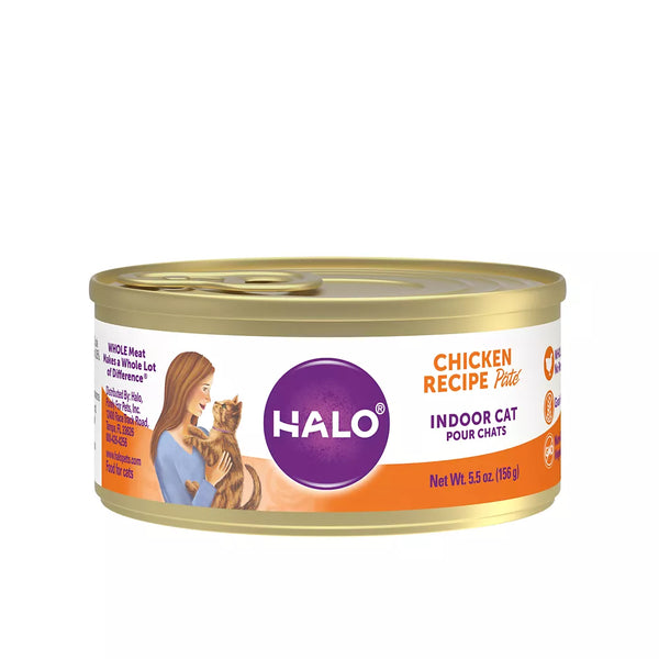 HALO® Indoor Cat Food - Natural, Grain Free, Chicken Recipe Pate