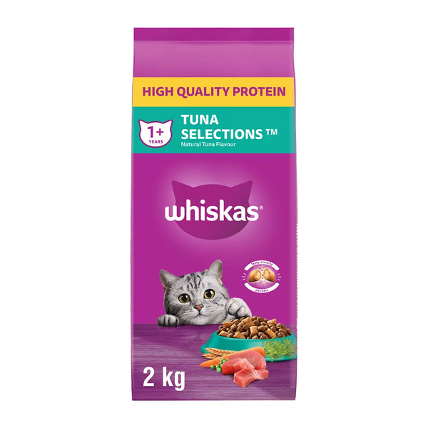 Whiskas Adult Dry Cat Food - Tuna Selections, High Protein