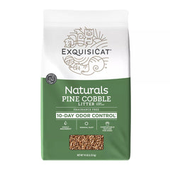 ExquisiCat Litter Multi-Cat Pine Cobble Cat Litter - Unscented, Low Dust, Natural
