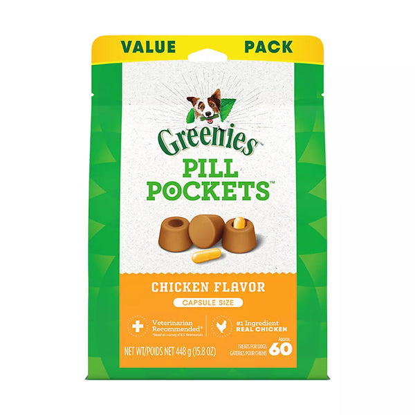 Greenies Pill Pockets Capsule Sized Chicken Flavored Dog Treats - Pill Administration Assistant
