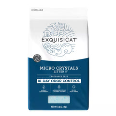 ExquisiCat Litter Micro Crystals Multi-Cat Silica Cat Litter - Unscented, Low Dust