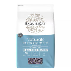 ExquisiCat Litter Multi-Cat Paper Crumbles Cat Litter - Unscented, Low Dust, Natural
