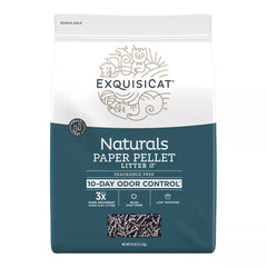 ExquisiCat Litter Multi-Cat Paper Pellet Cat Litter - Unscented, Low Dust, Low Tracking, Natural