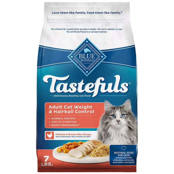 Blue Buffalo Tastefuls Adult Cat Weight & Hairball Control Dry Food - Natural, Chicken & Brown Rice