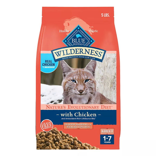 Blue Buffalo Wilderness Adult Dry Cat Food - Grain Free, High-Protein, Chicken