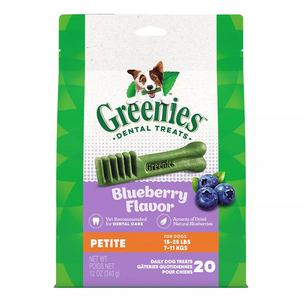 Greenies™ Adult Petite Dog Dental Treats - Natural, Oral Health, Blueberry