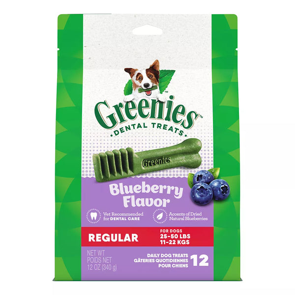 Greenies™ Adult Regular Dog Dental Treats - Natural, Oral Health, Blueberry