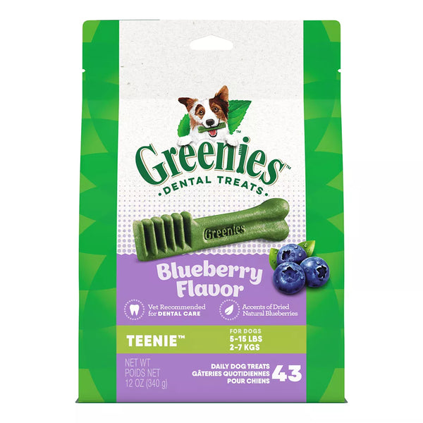 Greenies™ Adult Teenie Dog Dental Treats - Natural, Oral Health, Blueberry