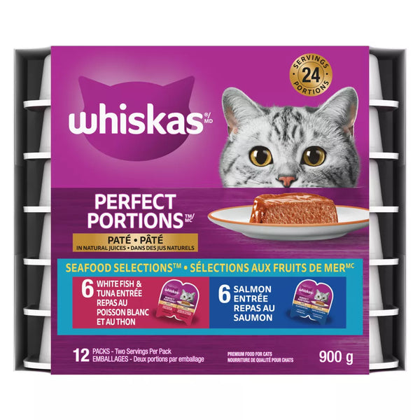Whiskas Perfect Portions Adult Wet Cat Food Seafood Selections Variety Pack, 12ct