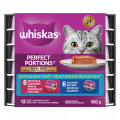 Whiskas Perfect Portions Adult Wet Cat Food Seafood Selections Variety Pack, 12ct