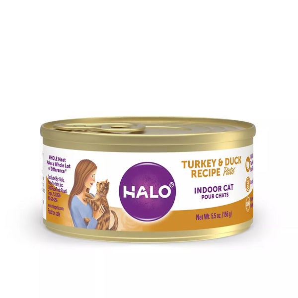 HALO® Indoor Cat Food - Natural, Grain Free, Turkey & Duck Recipe Pate
