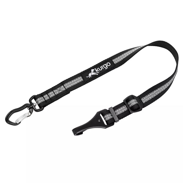 Kurgo® Direct to Seatbelt Tether - Dogs - Adjustable - Easy Installation - Carabiner Clip - Orange