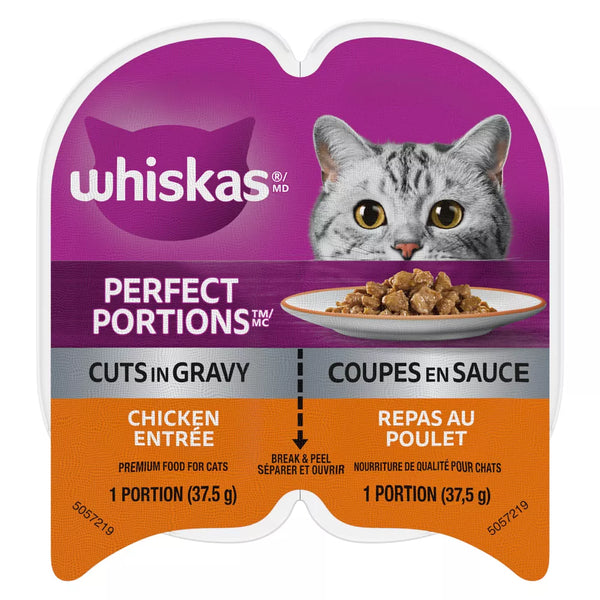 Whiskas Perfect Portions Adult Wet Cat Food Cuts In Gravy Chicken Entrée