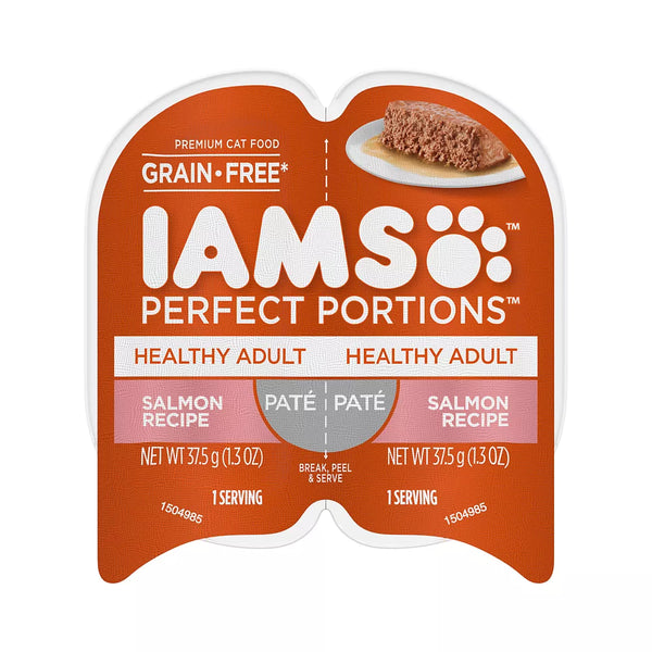 Iams Perfect Portions Healthy Adult Wet Cat Food Grain Free Salmon Paté