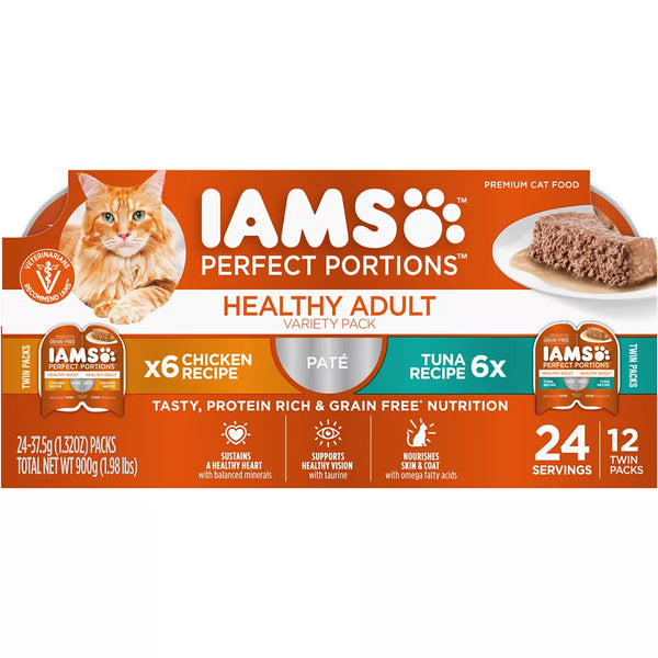 IAMS™ Perfect Portions Healthy Adult Wet Cat Food - Pate, Variety Pack, 12 CT, 31.7 OZ