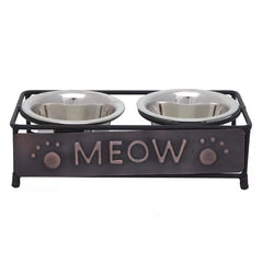Whisker City® "Meow" Double Diner Cat Bowl, 0.5-cup