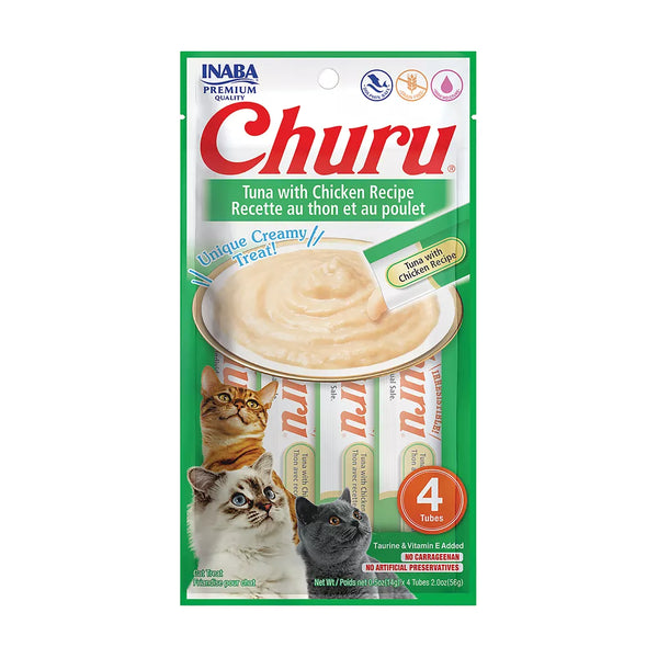 Inaba Churu Creamy Puree Lickable Cat Treat - Tuna & Chicken