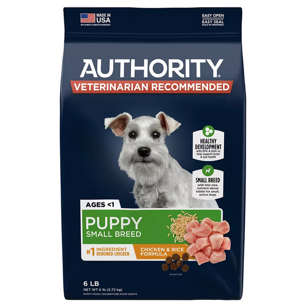 Authority® Everyday Health Small Breed Puppy Dry Dog Food - Chicken & Rice, 6 lb