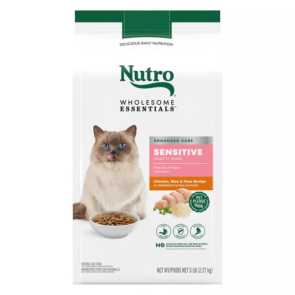 Nutro Wholesome Essentials ™ Sensitive Adult Dry Cat Food - Non-GMO, Natural, Chicken, Rice &