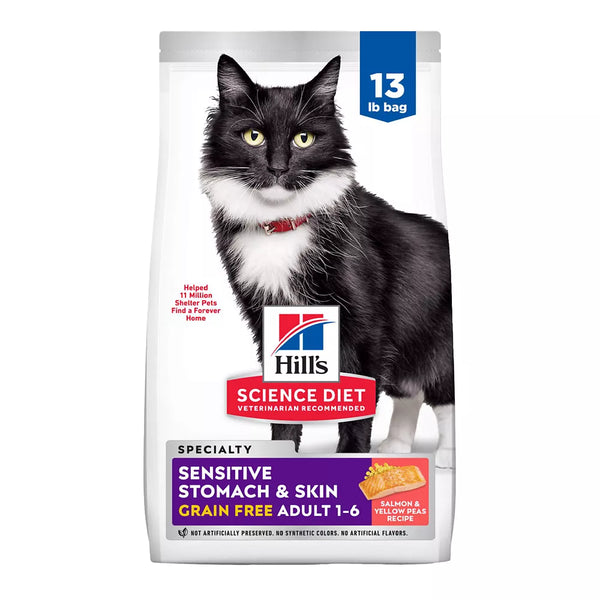 Hill's® Science Diet® Sensitive Stomach & Skin Adult Dry Cat Food - Grain Free, Salmon