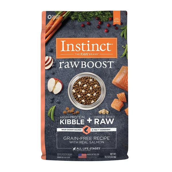 Instinct® Raw Boost Kibble + Freeze-Dried Raw All Life Stages Dry Dog Food - Raw, Grain Free, Salmon