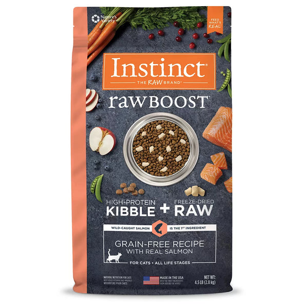 Instinct® Raw Boost Cat Food, Natural, Grain Free Recipe, Freeze Dried Raw, Salmon
