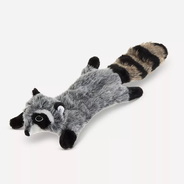 Joyhound® Crazy Comfy Realistic Raccoon Flattie Dog Toy - Crinkle, Squeaker