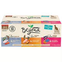Beyond Adult Wet Cat Food Grain Free Pâté Variety Pack 3 Flavours, 85 g x 12