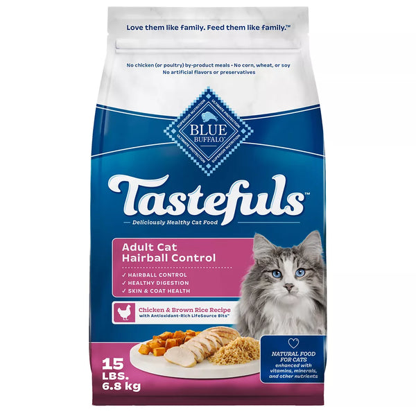 Blue Buffalo® Tastefuls™ Indoor Hairball Control Adult Dry Cat Food, Natural, Chicken & Brown