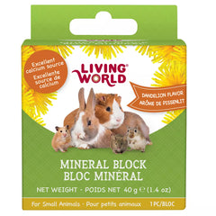 Living World Mineral Blocks for Small Pets - Dandelion, 40g