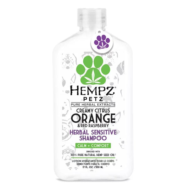Hempz® Petz Herbal Sensitive Shampoo Creamy Citrus Orange & Red Raspberry