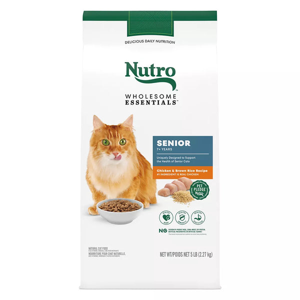Nutro Wholesome Essentials™ Senior Dry Cat Food - Non-GMO, Natural, Chicken & Brown Rice