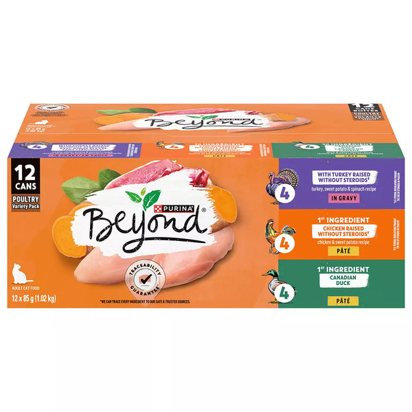 Beyond Adult Wet Cat Food - Poultry Variety Pack, 85 g x 12
