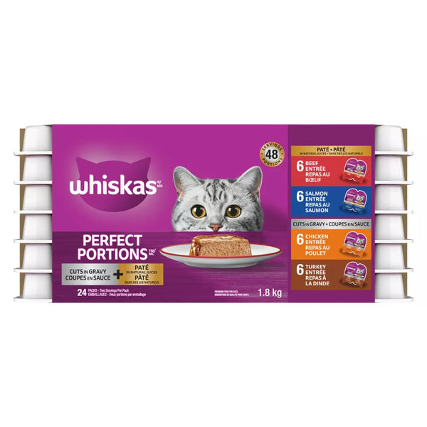 WHISKAS® Perfect Portions™ Cuts In Gravy & Pate Variety Pack Cat Food - 24 pack