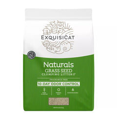 ExquisiCat Litter Clumping Multi-Cat Grass Seed Cat Litter - Unscented, Low Dust, Natural