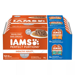 Iams Perfect Portions Healthy Adult Wet Cat Food Grain Free Cuts In Gravy Variety Pack, 12ct