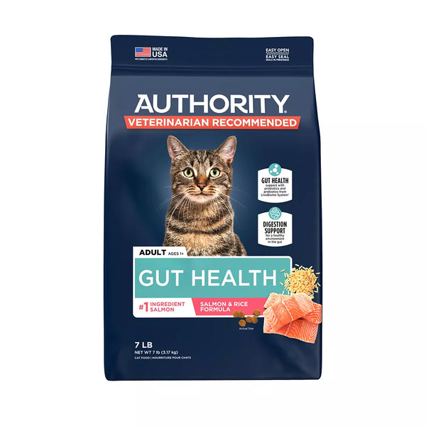 Authority® Gut Health Cat Dry Food - Salmon & Rice, With-Grain
