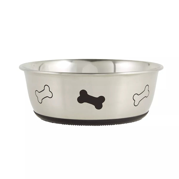 Top Paw® Bone Print Stainless Steel Dog Bowl