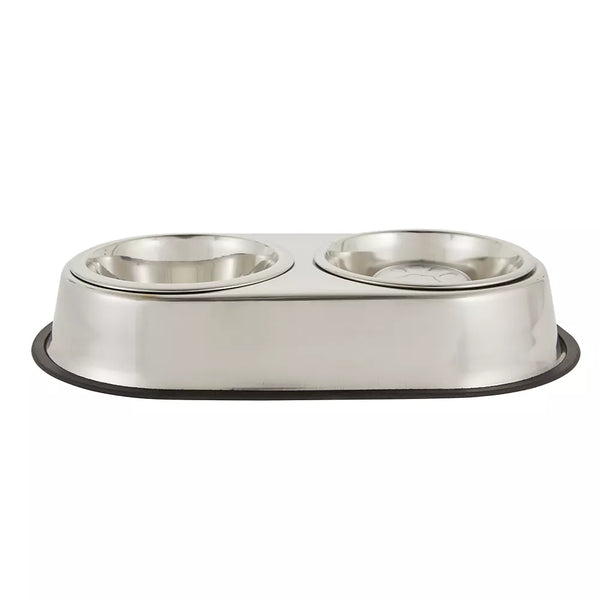 Top Paw® Elevated Platform Stainless Steel Slow Feeder Double Diner Dog Bowl, 5.5-cup