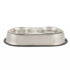Top Paw® Elevated Platform Stainless Steel Slow Feeder Double Diner Dog Bowl, 5.5-cup